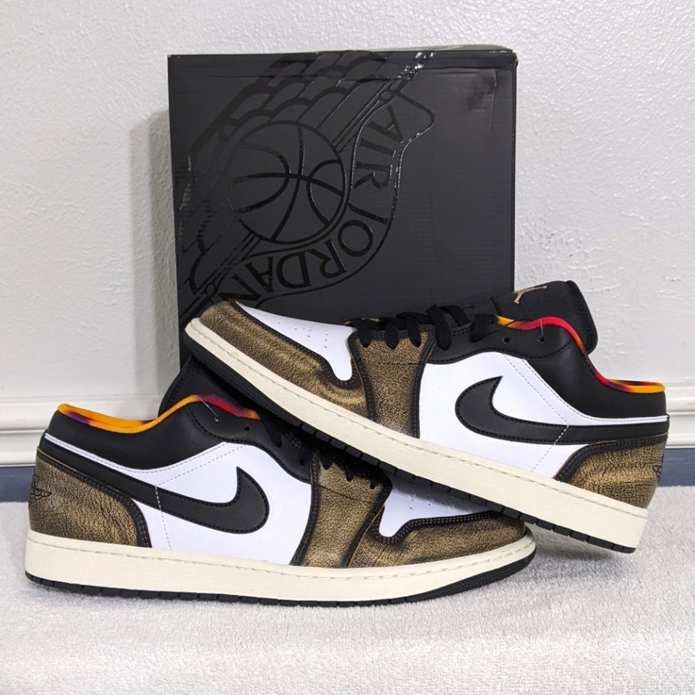 Air Jordan 1 Low SE Black/White Onyx Sail SZ 14 Mens